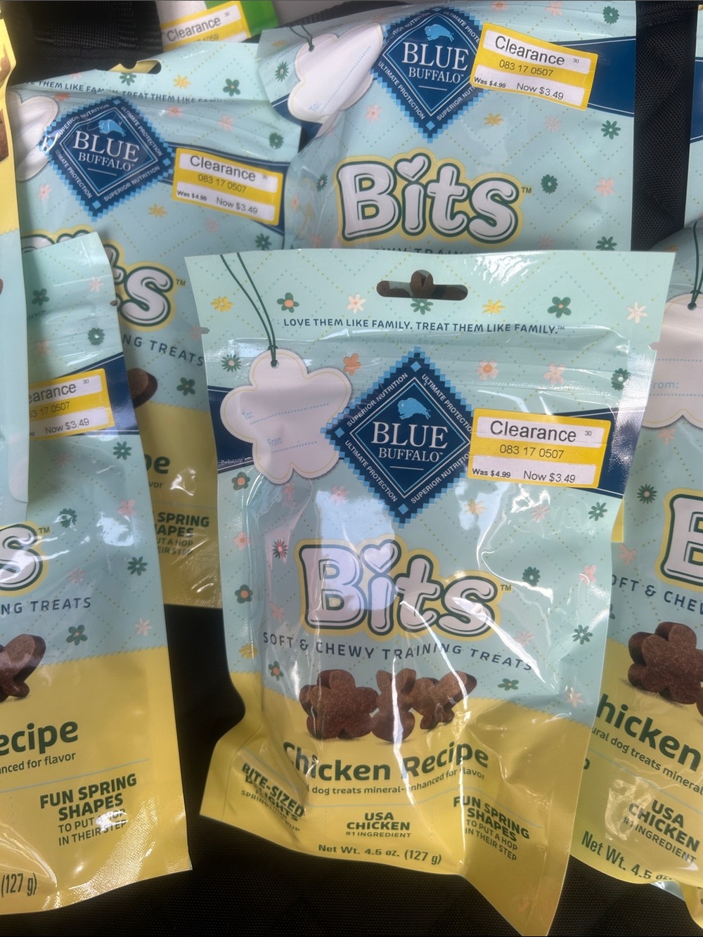 Buffalo Bits Soft & Chewy Chicken Dog Training Treats - Light Blue/Yellow